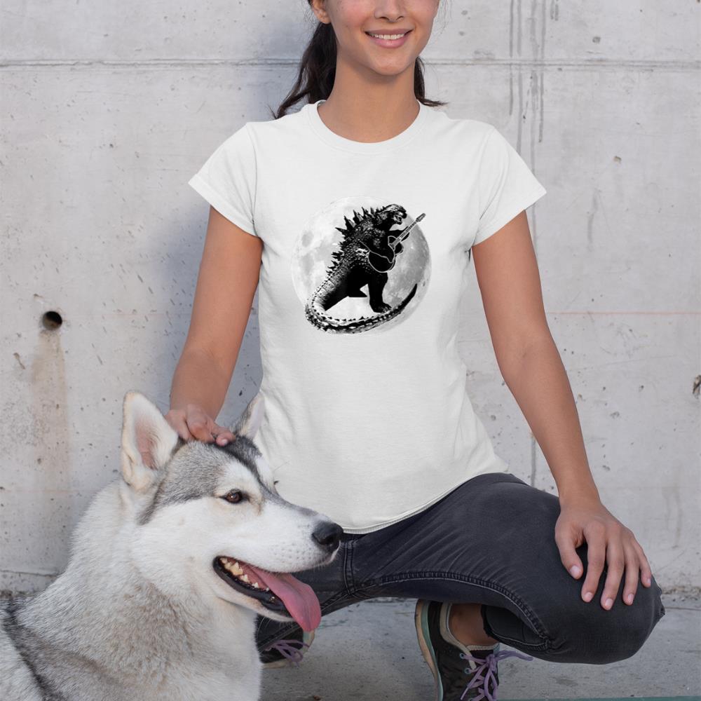 Dinosaur Playing Guitar Electric Acoustic Led Rock T-Shirt T-Shirt